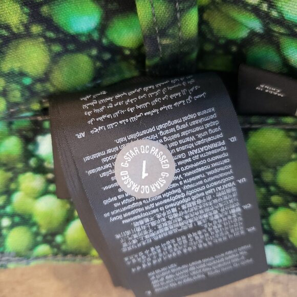 GStar RAW Green Elwood Pharrell 5622 Green Iguana Tape print 3D Tapered Jeans - Picture 8 of 12